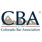Logo of the Colorado Bar Association featuring the letters "CBA" over mountain shapes, with "Est. in 1897" and "Colorado Bar Association" written below.