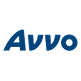 The image shows the Avvo logo with the word "Avvo" in bold, blue letters on a light gray background.
